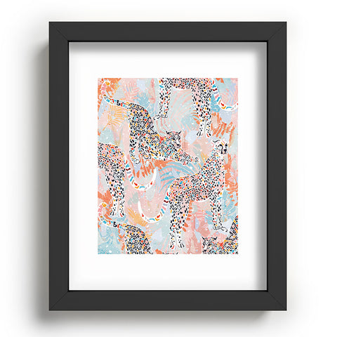 evamatise Colorful Wild Cats Recessed Framing Rectangle