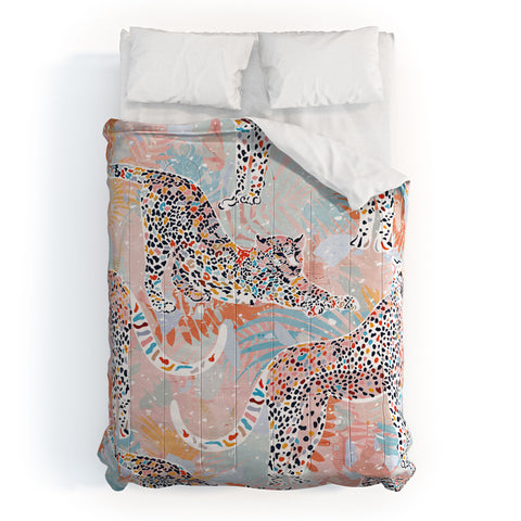 evamatise Colorful Wild Cats Comforter