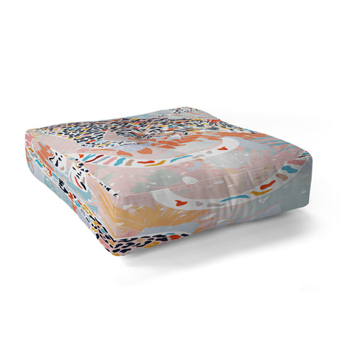 evamatise Colorful Wild Cats Floor Pillow Square
