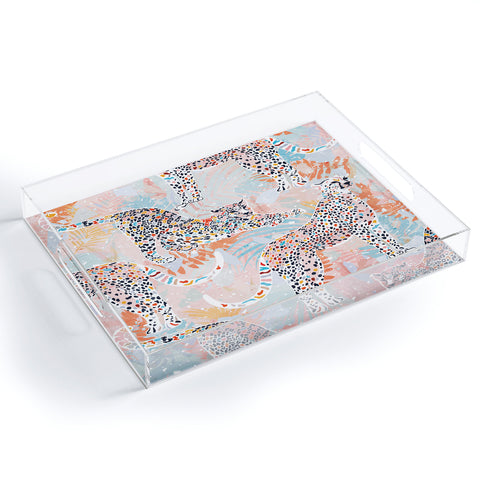 evamatise Colorful Wild Cats Acrylic Tray