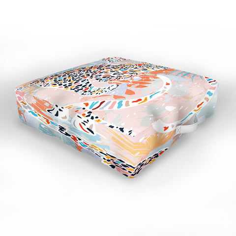 evamatise Colorful Wild Cats Outdoor Floor Cushion