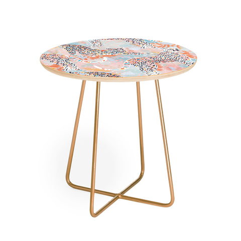 evamatise Colorful Wild Cats Round Side Table