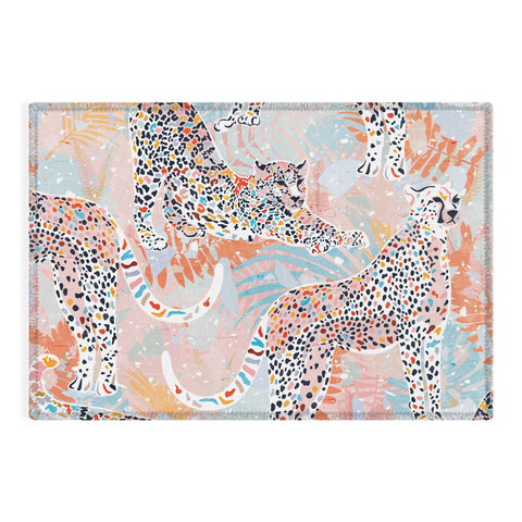 evamatise Colorful Wild Cats Outdoor Rug
