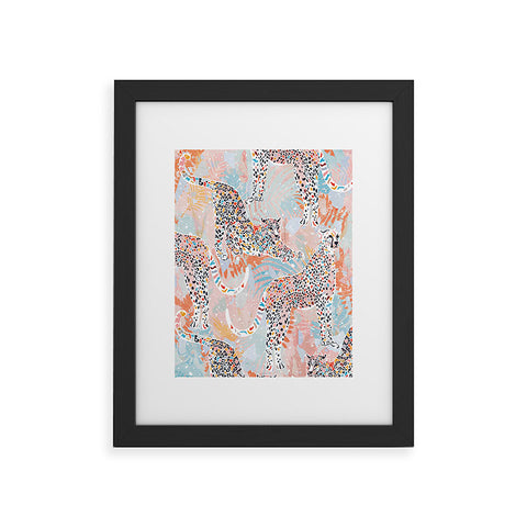 evamatise Colorful Wild Cats Framed Art Print