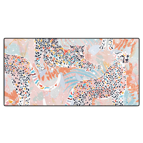 evamatise Colorful Wild Cats Desk Mat