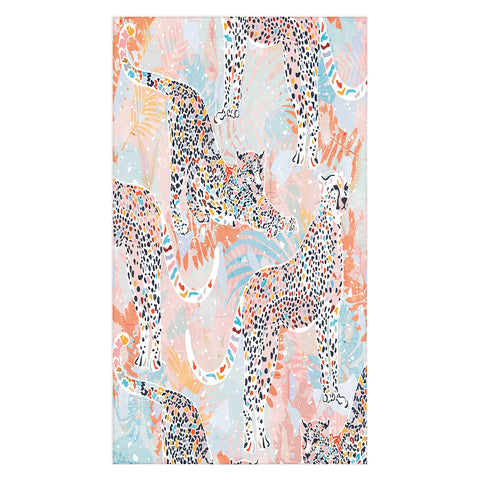 evamatise Colorful Wild Cats Tablecloth