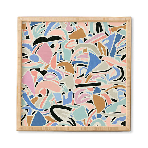 evamatise Contemporary Shapes N01 Spring Abstraction Framed Wall Art