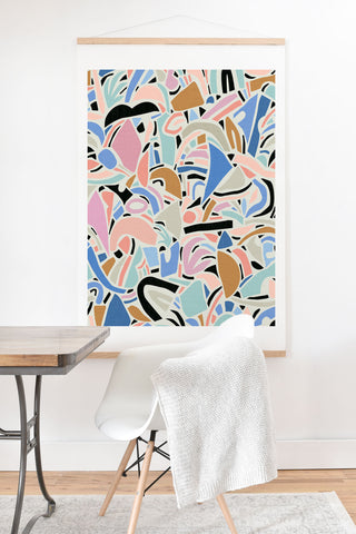 evamatise Contemporary Shapes N01 Spring Abstraction Art Print And Hanger