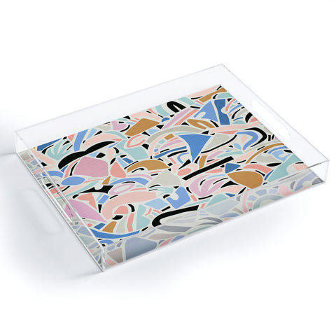 evamatise Contemporary Shapes N01 Spring Abstraction Acrylic Tray