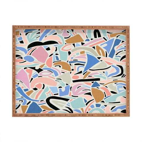 evamatise Contemporary Shapes N01 Spring Abstraction Rectangular Tray