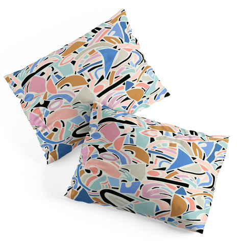 evamatise Contemporary Shapes N01 Spring Abstraction Pillow Shams
