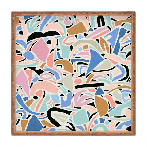 evamatise Contemporary Shapes N01 Spring Abstraction Square Tray