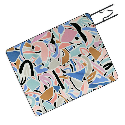 evamatise Contemporary Shapes N01 Spring Abstraction Picnic Blanket