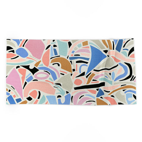 evamatise Contemporary Shapes N01 Spring Abstraction Beach Towel