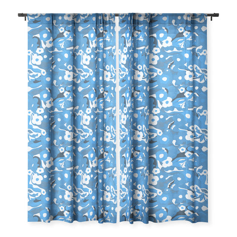 evamatise Flowers and Butterflies Hippie Sheer Window Curtain
