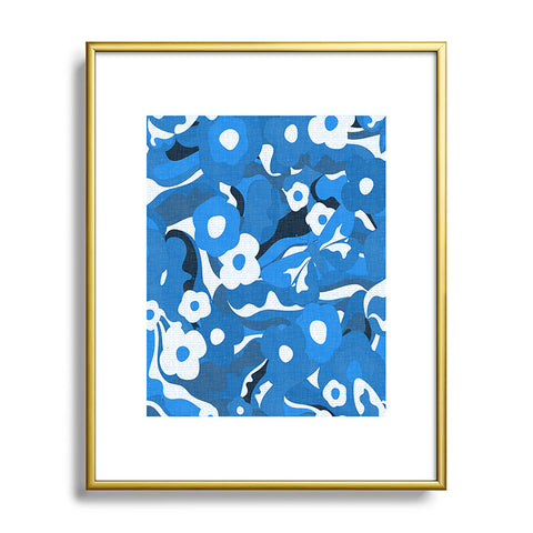 evamatise Flowers and Butterflies Hippie Metal Framed Art Print