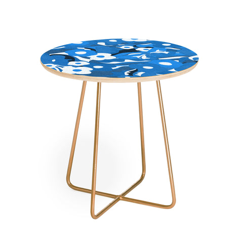 evamatise Flowers and Butterflies Hippie Round Side Table