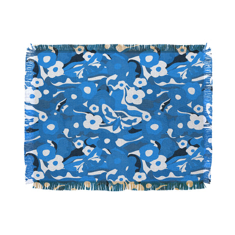 evamatise Flowers and Butterflies Hippie Throw Blanket
