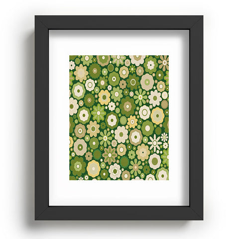 evamatise Flowers in the 60s Vintage Green Recessed Framing Rectangle