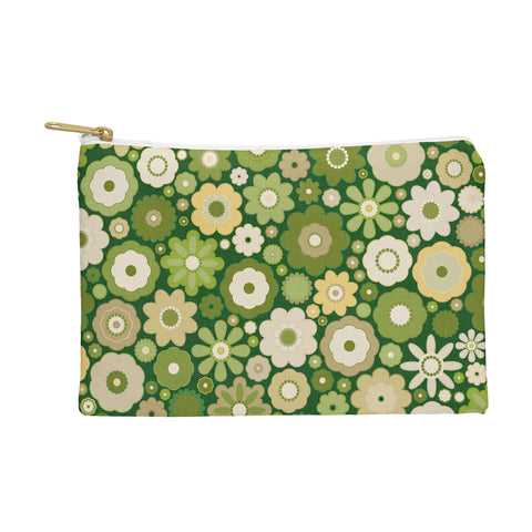 evamatise Flowers in the 60s Vintage Green Pouch