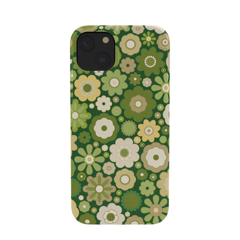 evamatise Flowers in the 60s Vintage Green Phone Case
