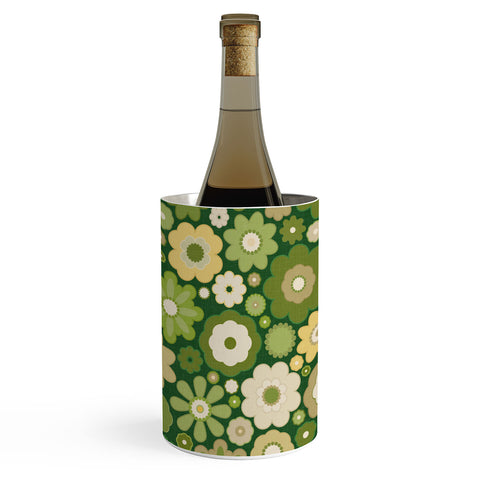 evamatise Flowers in the 60s Vintage Green Wine Chiller