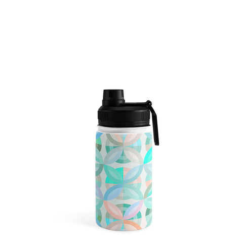 evamatise Geometric Shapes in Vibrant Greens Water Bottle