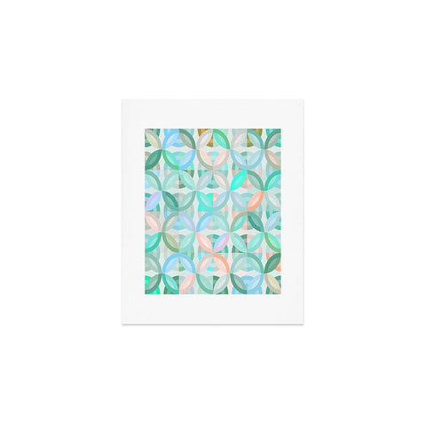 evamatise Geometric Shapes in Vibrant Greens Art Print