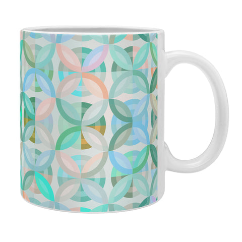 evamatise Geometric Shapes in Vibrant Greens Coffee Mug