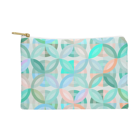 evamatise Geometric Shapes in Vibrant Greens Pouch