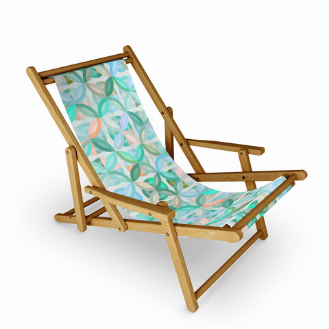 evamatise Geometric Shapes in Vibrant Greens Sling Chair
