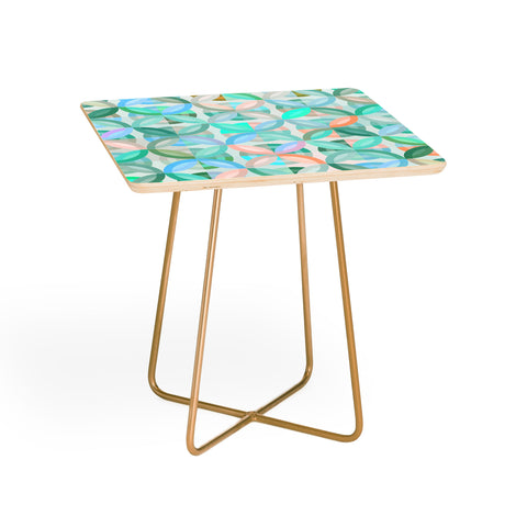 evamatise Geometric Shapes in Vibrant Greens Side Table