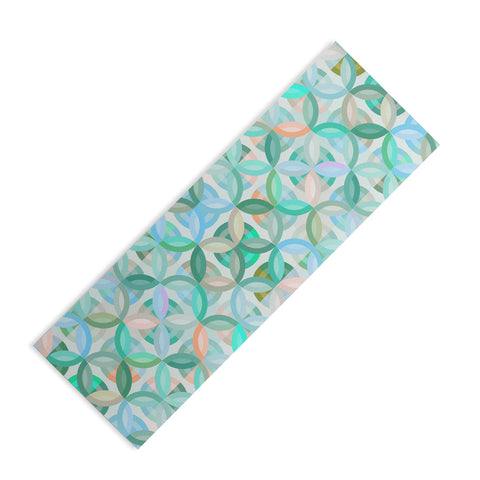 evamatise Geometric Shapes in Vibrant Greens Yoga Mat