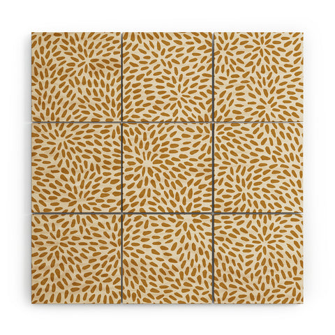 evamatise Golden Organic Seeds Wood Wall Mural