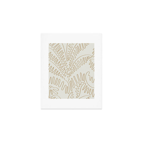 evamatise Golden Tropical Palm Leaves Art Print