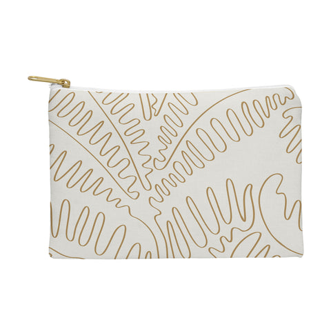 evamatise Golden Tropical Palm Leaves Pouch