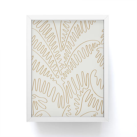 evamatise Golden Tropical Palm Leaves Framed Mini Art Print