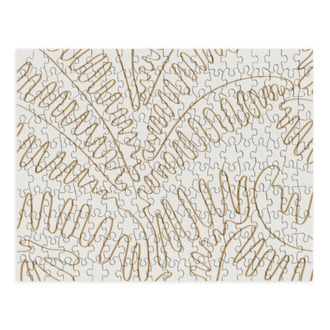 evamatise Golden Tropical Palm Leaves Puzzle