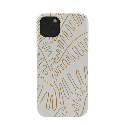 evamatise Golden Tropical Palm Leaves Phone Case