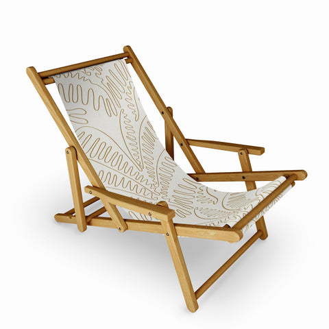 evamatise Golden Tropical Palm Leaves Sling Chair