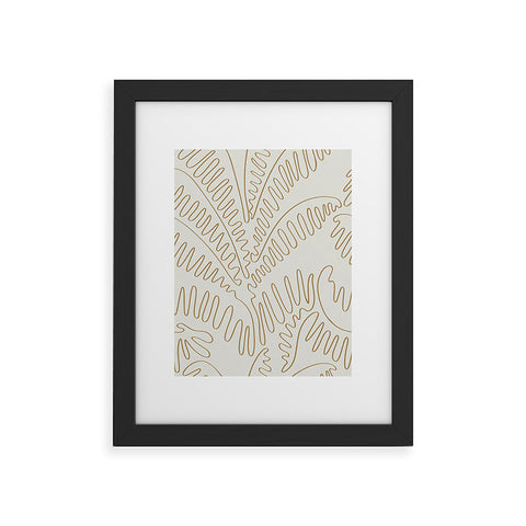 evamatise Golden Tropical Palm Leaves Framed Art Print