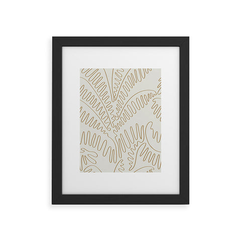 evamatise Golden Tropical Palm Leaves Framed Art Print