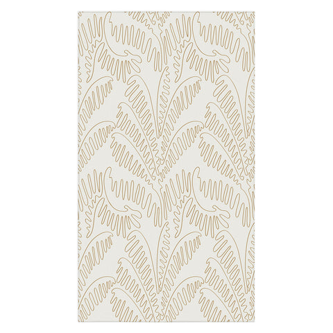 evamatise Golden Tropical Palm Leaves Tablecloth