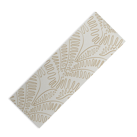 evamatise Golden Tropical Palm Leaves Yoga Mat