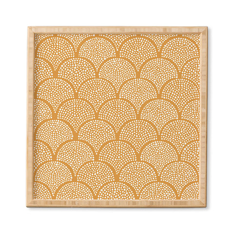 evamatise Japanese Fish Scales Golden Framed Wall Art