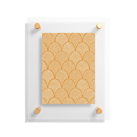 evamatise Japanese Fish Scales Golden Floating Acrylic Print