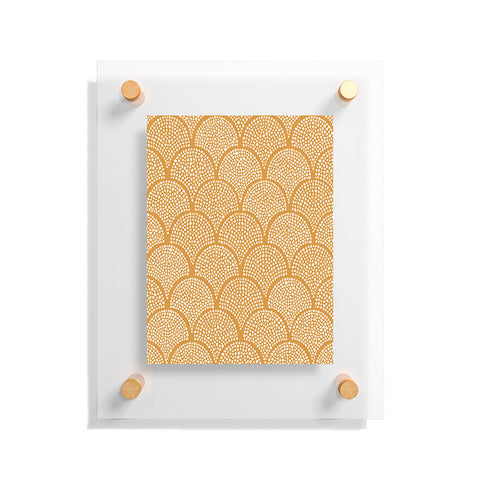 evamatise Japanese Fish Scales Golden Floating Acrylic Print