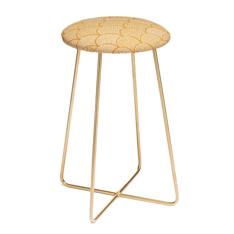 evamatise Japanese Fish Scales Golden Counter Stool