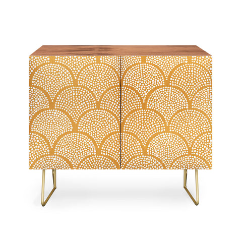 evamatise Japanese Fish Scales Golden Credenza