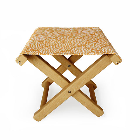 evamatise Japanese Fish Scales Golden Folding Stool